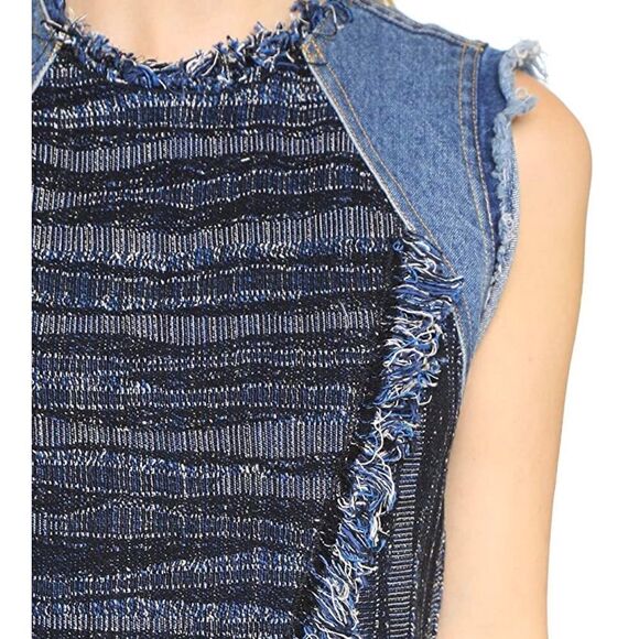 REBECCA Taylor Boho Tweed And Denim Dress BNWT - Picture 4 of 7